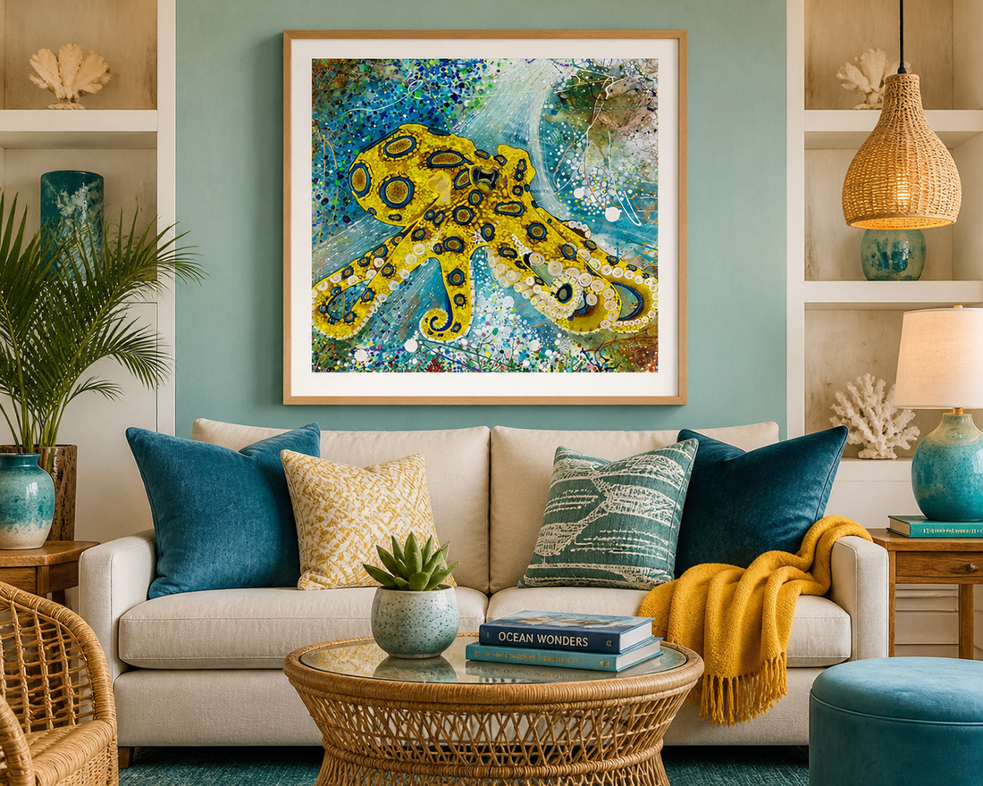 Blue Ring Dance | Paper Print