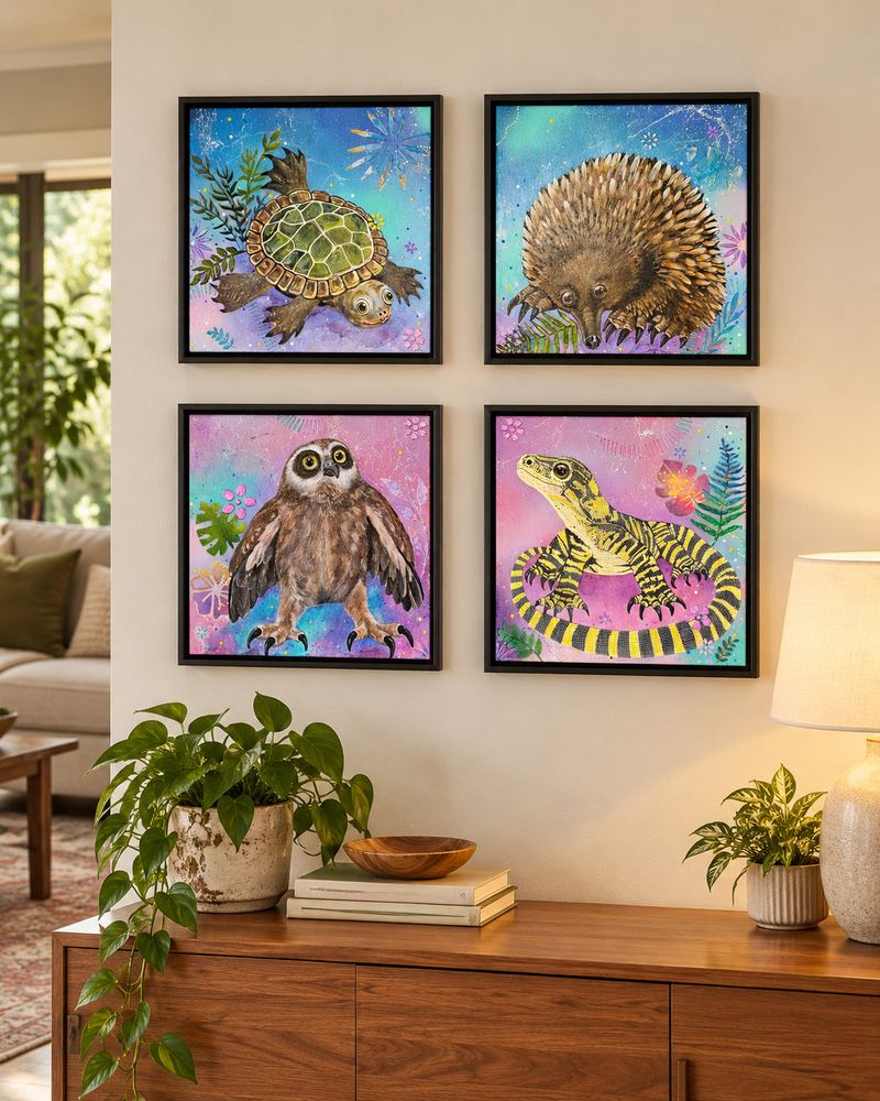 Prickles Malone, original echidna painting by Australian artist Kerrie Grant