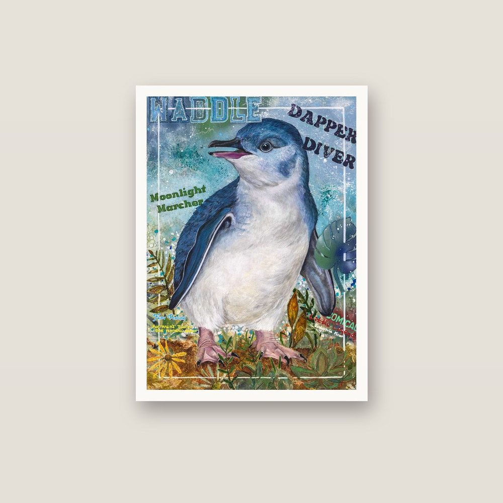 Dapper Diver canvas print by Kerrie Grant in a white floating frame