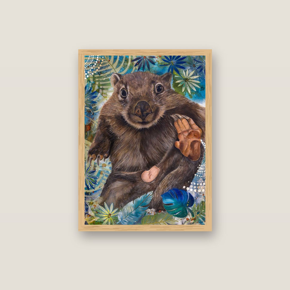 Mr Wombo Australian wombat artwork by Australian artist Kerrie Grant