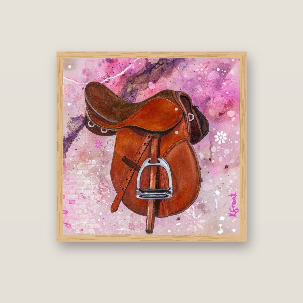 Waiting in the Wings canvas print by Kerrie Grant in an oak floating frame